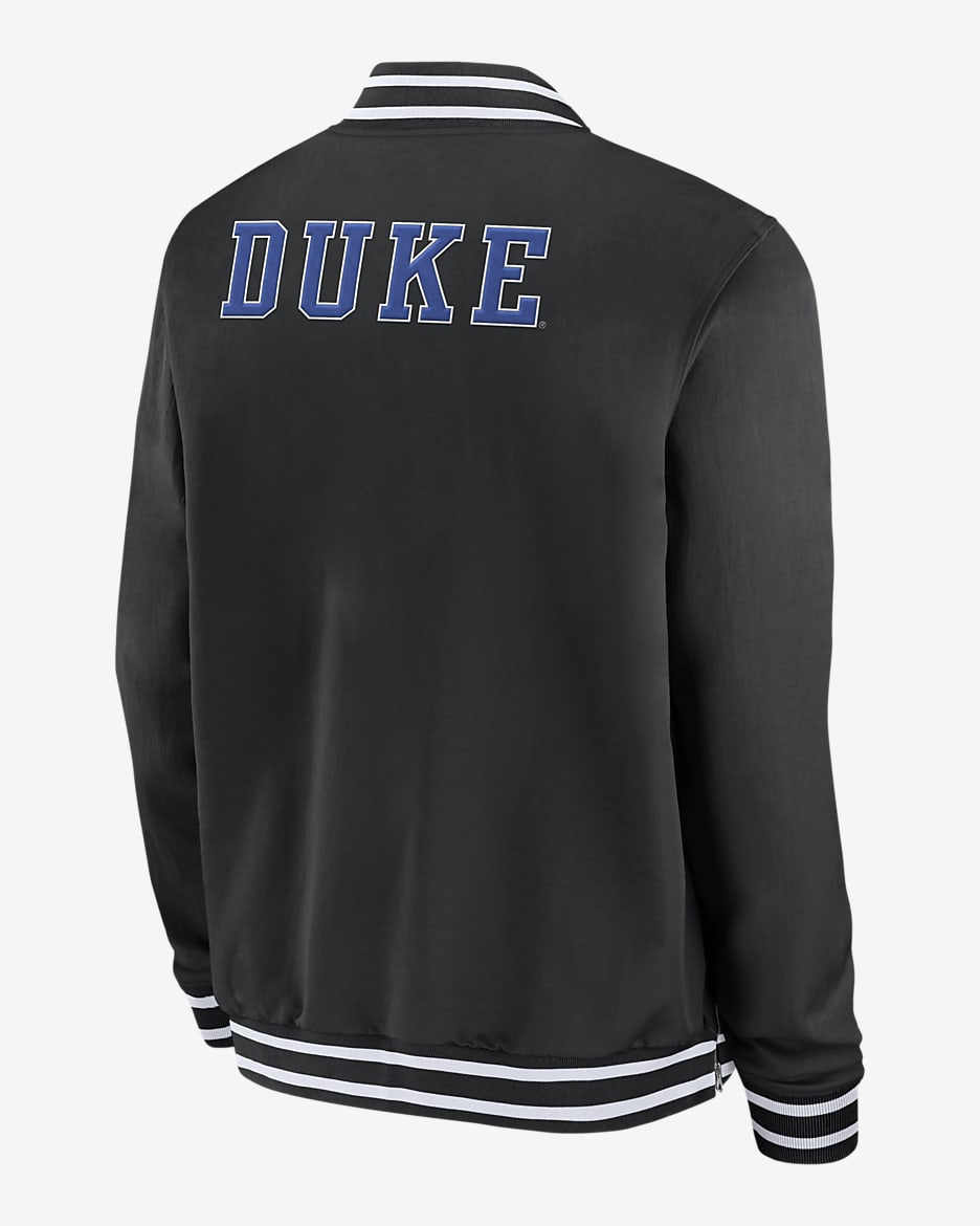 Duke Blue Devils Sideline Men s Nike College Full Zip Bomber Jacket. Nike